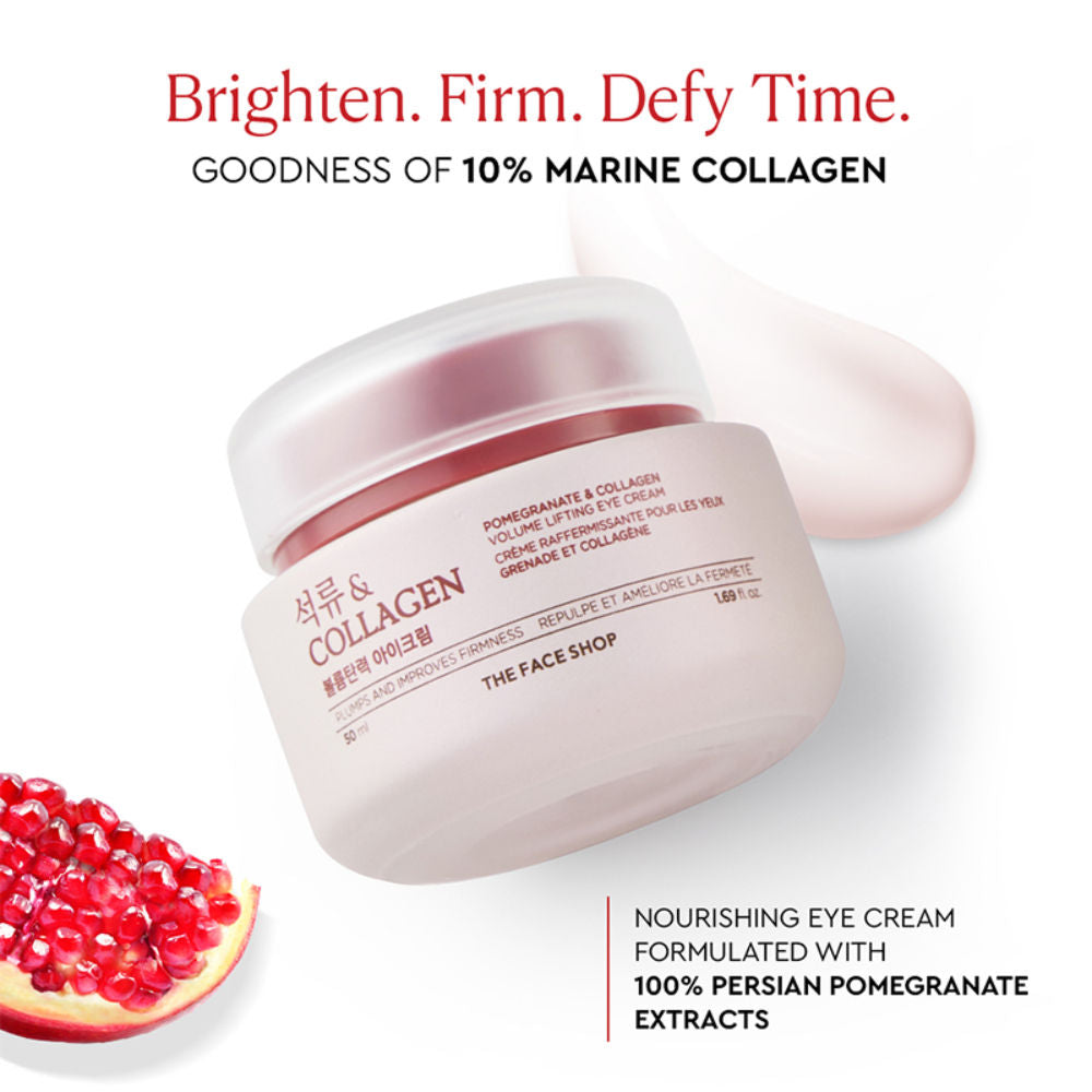 Collagen & Pomegranate Korean Under Eye Cream for Dark Circles & Wrinkles