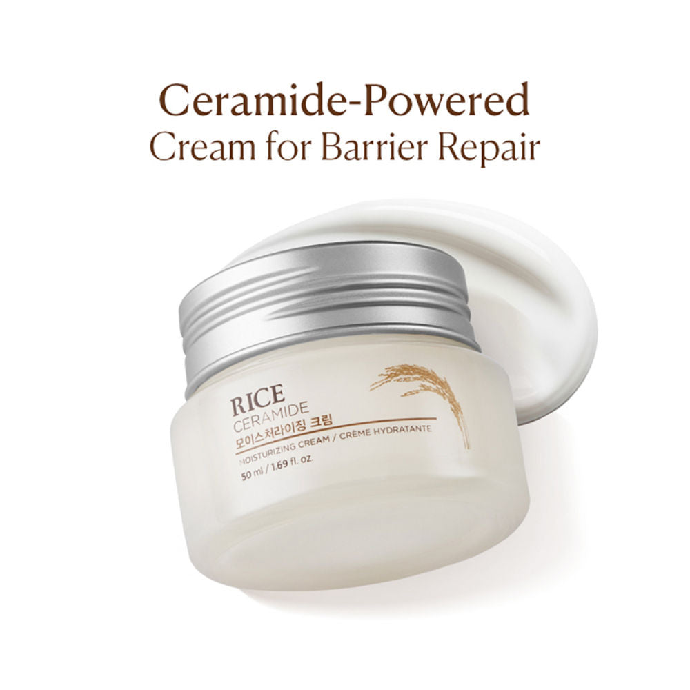 Ceramide & Rice Moisturizer - Korean Day Cream for Barrier Repair & Glass Skin Glow