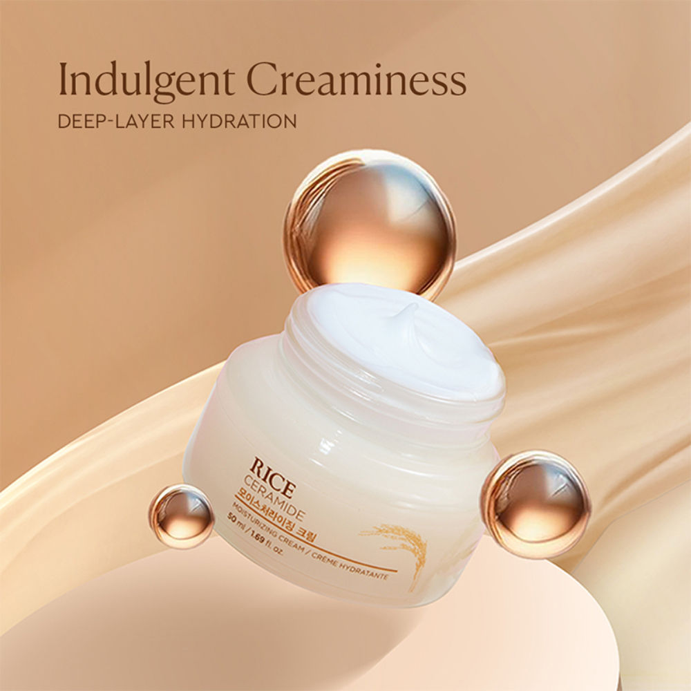 Ceramide & Rice Moisturizer - Korean Day Cream for Barrier Repair & Glass Skin Glow