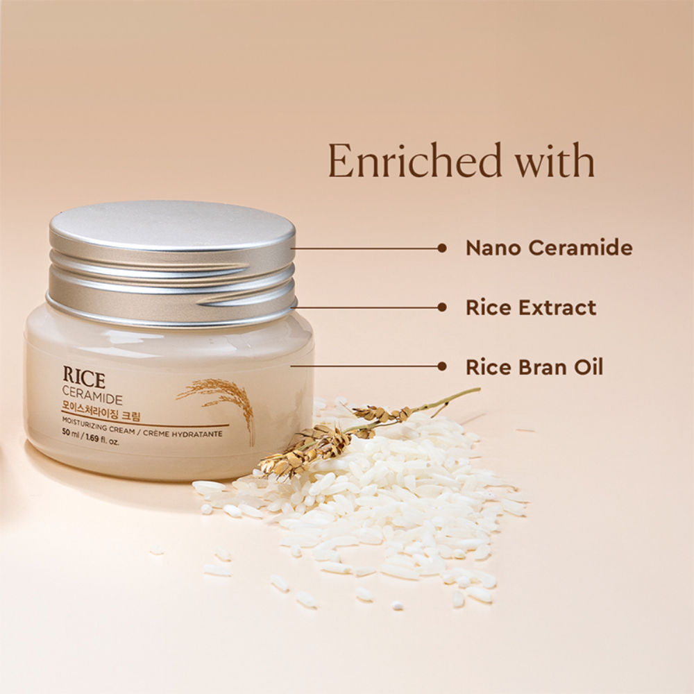Ceramide & Rice Moisturizer - Korean Day Cream for Barrier Repair & Glass Skin Glow