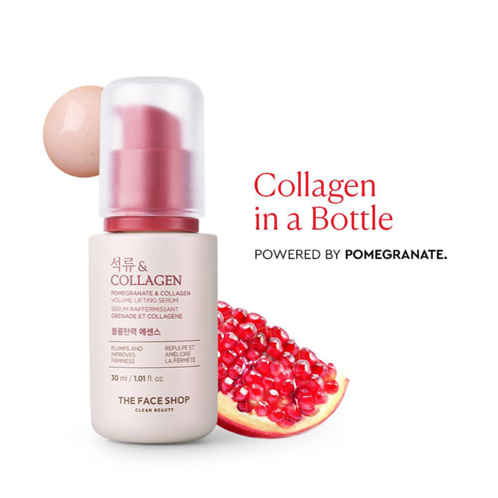 Pomegranate And Collagen Serum, With 10% Collagen & Hyaluronic Acid, For Skin Firming - 30ml