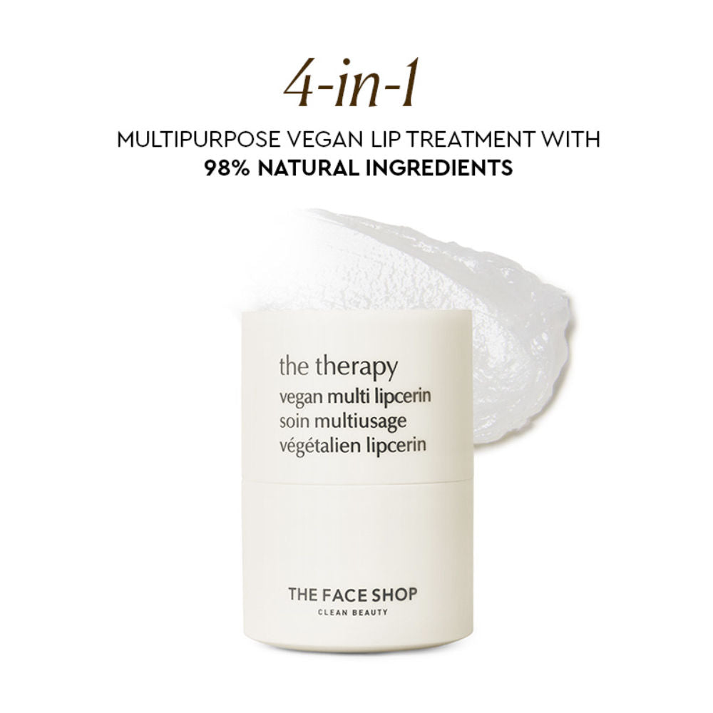 Vegan Korean Lipcerin - Lip Mask, Glowy Balm, Lip Scrub & Plumping Gloss in one