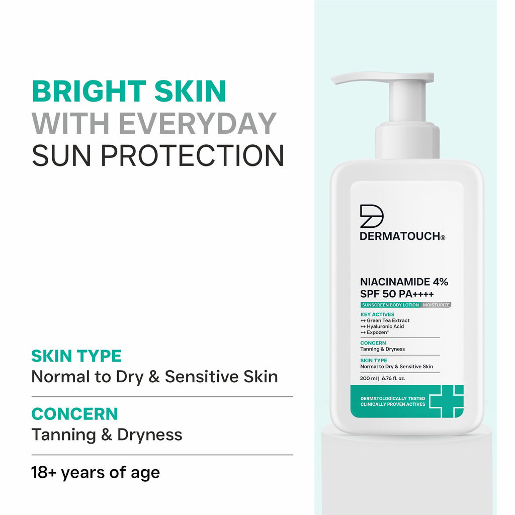 Niacinamide 4% SPF 50 PA++++ Sunscreen Body Lotion for Tanning & Dryness
