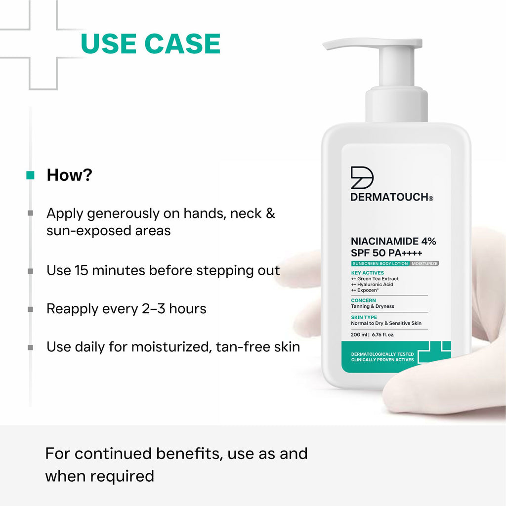 Niacinamide 4% SPF 50 PA++++ Sunscreen Body Lotion for Tanning & Dryness