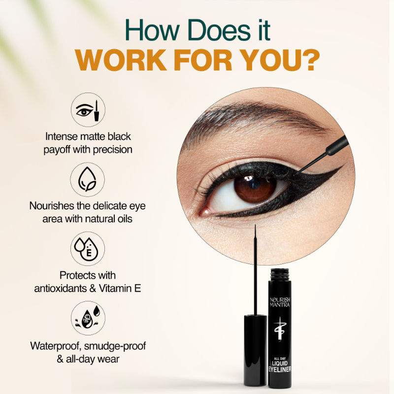 All-Day Liquid Eyeliner with Smudgeproof Intense Pigment