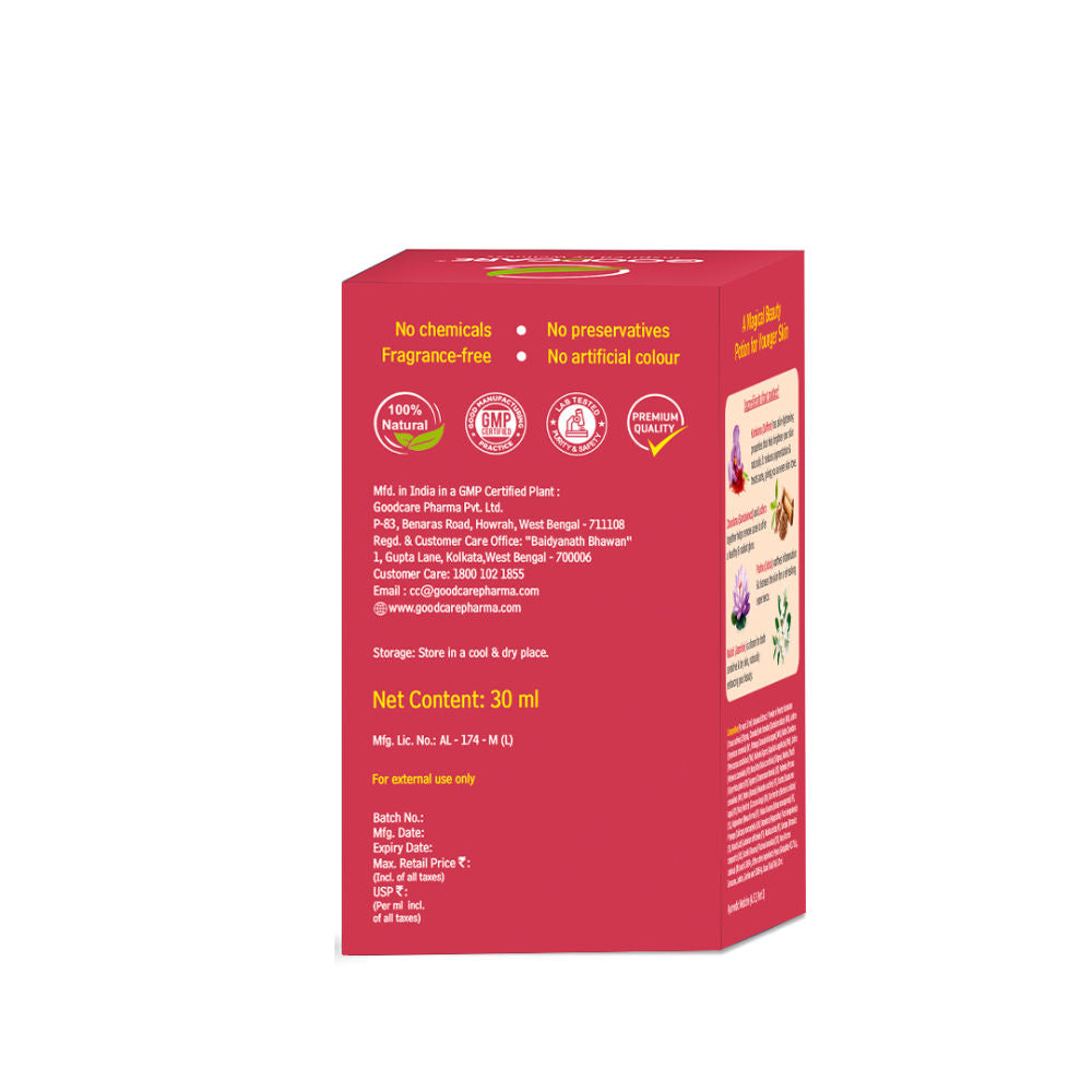 Ayurvedic Kumkumadi Face Oil with Saffron, Lotus and Sandalwood for glowing even toned skin