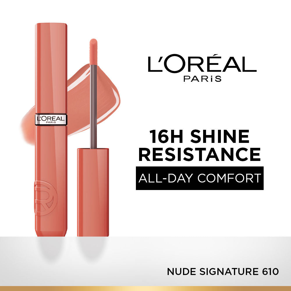 Infallible Laque Resistance Liquid Lipstick, 16H Lacquer Shine - 610 Nude Signature