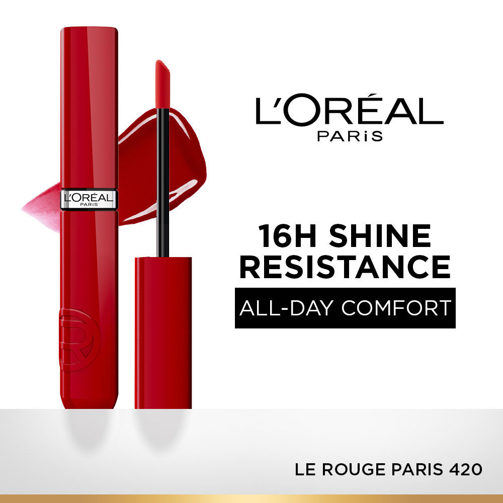 Infallible Laque Resistance Liquid Lipstick, 16H Lacquer Shine - 420 Le Rouge Paris