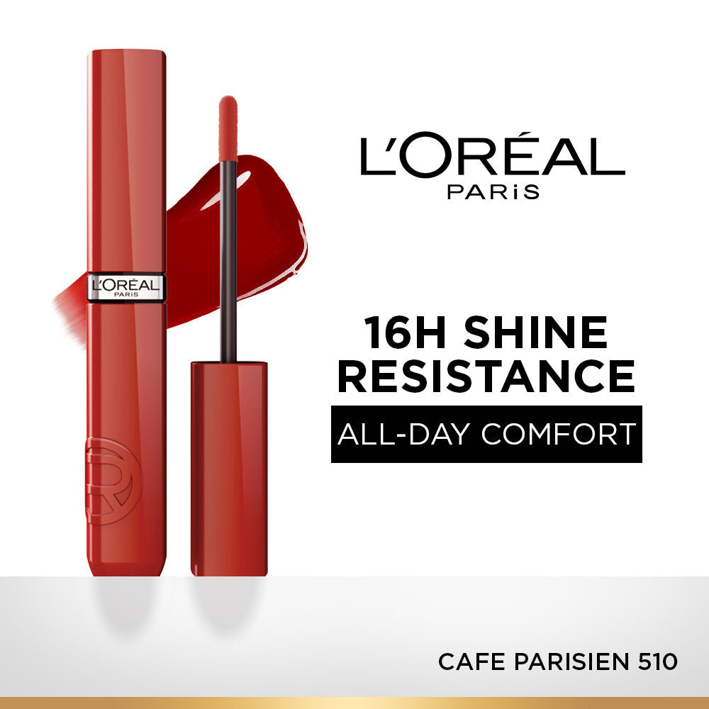 Infallible Laque Resistance Liquid Lipstick, 16H Lacquer Shine - 510 Cafe Parisien
