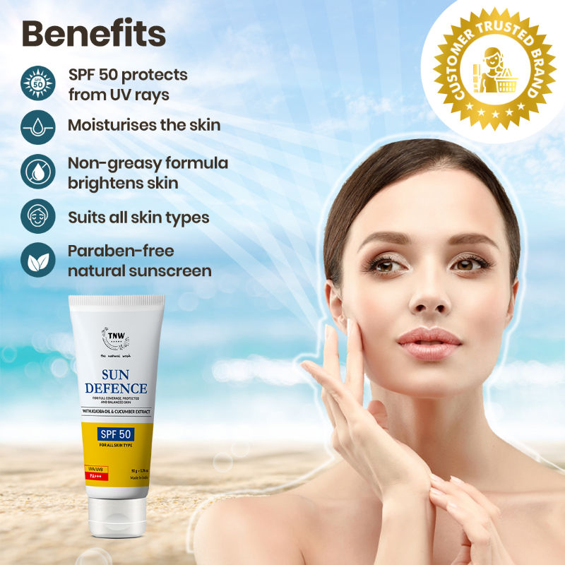 Sun Defence Sunscreen SPF 50 UVA UVB PA+++ Sunblock Suncream