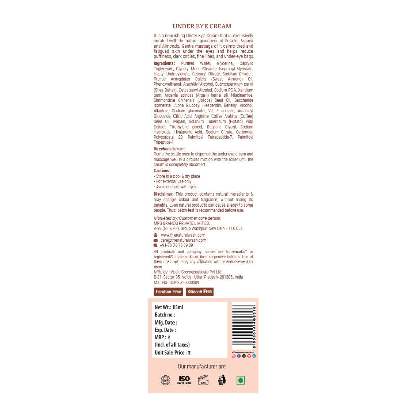 Under Eye Cream Roll On to Reduce Dark Circles, Puffiness and Fine Lines
