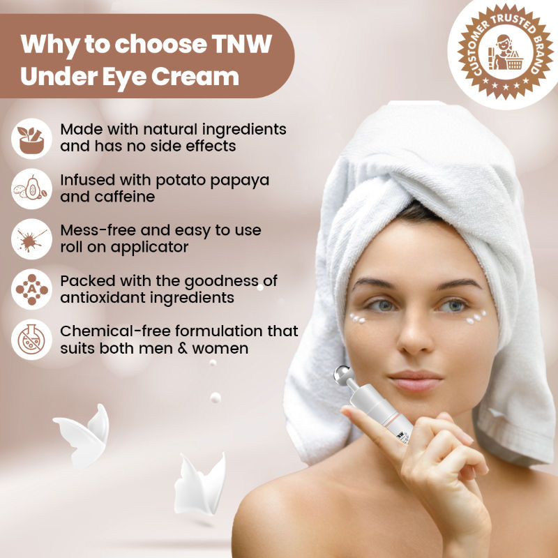 Under Eye Cream Roll On to Reduce Dark Circles, Puffiness and Fine Lines
