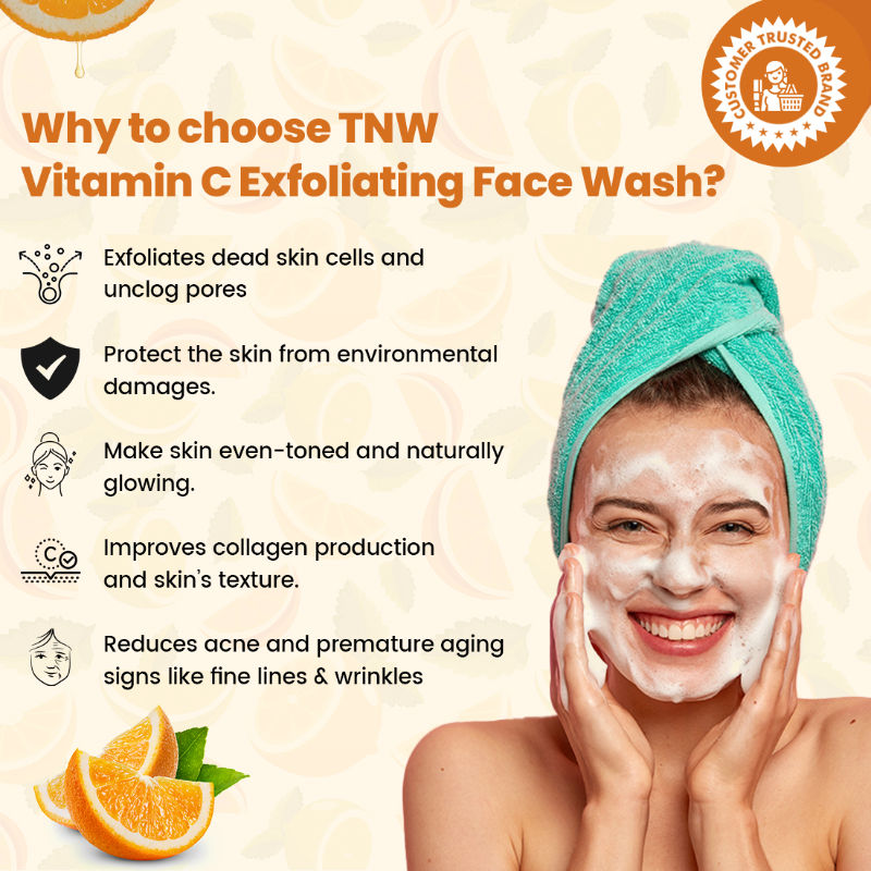 Deep Cleansing & Skin Brightening Vitamin C Face Wash Exfoliating