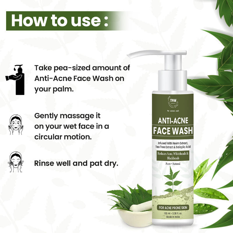 Anti Acne Face Wash for Reduces Acne, Whiteheads & Blackheads