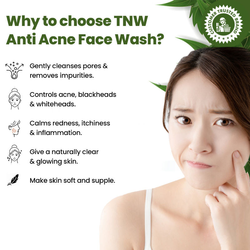 Anti Acne Face Wash for Reduces Acne, Whiteheads & Blackheads