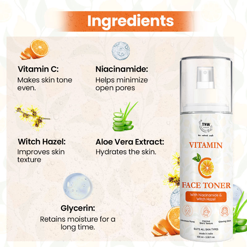Vitamin C Face Toner for Improve Skin Texture with Niacinamide & Witch Hazel