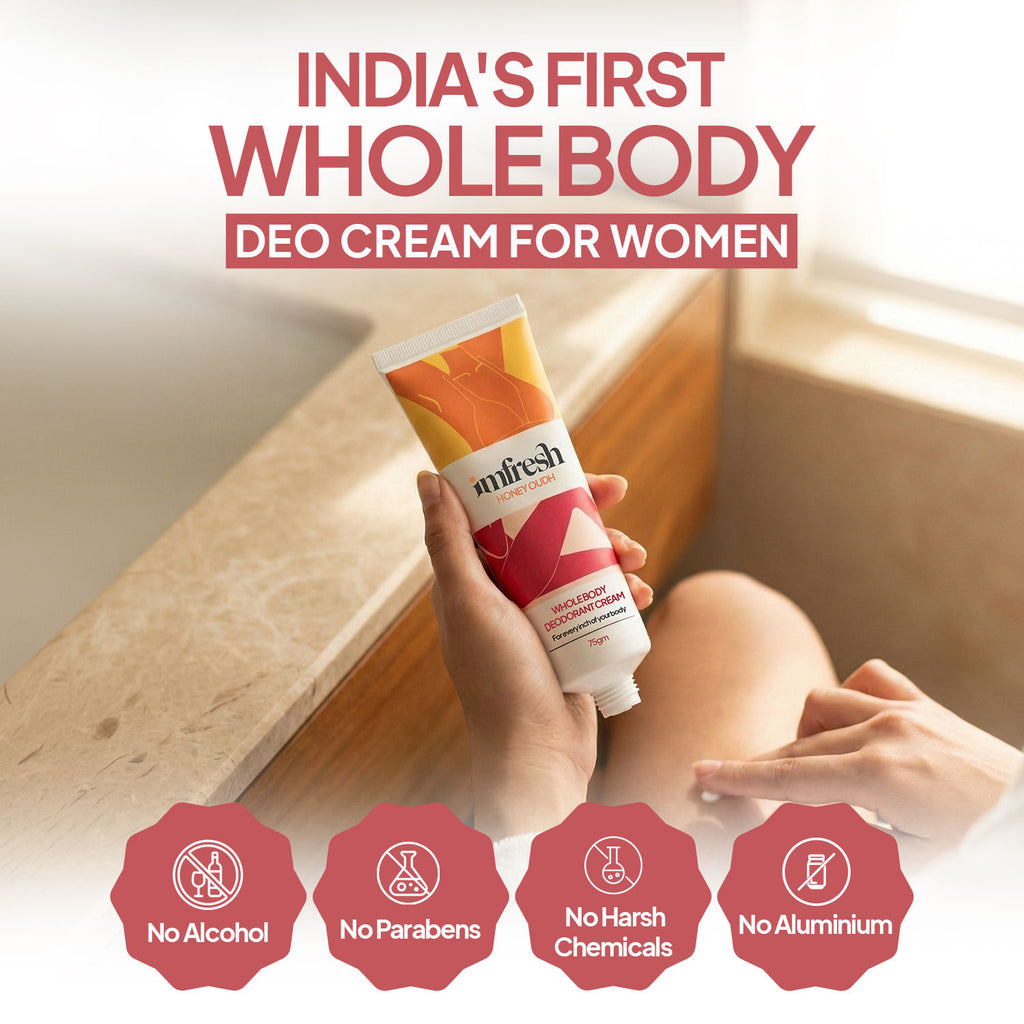Imfresh Honeyoudh Deodorant Cream For Whole body & Underarms Areas Long Lasting Odour Control