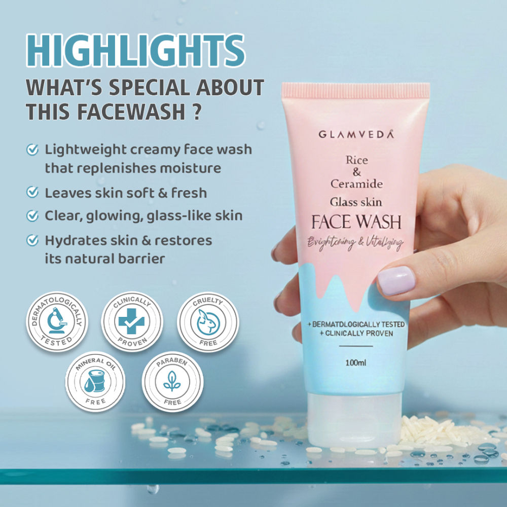 Rice Water & Ceramide Glass Skin Brightening Face Wash