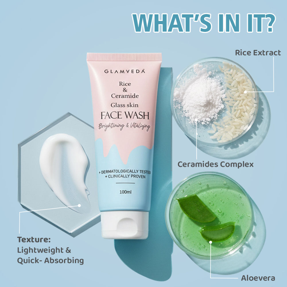 Rice Water & Ceramide Glass Skin Brightening Face Wash