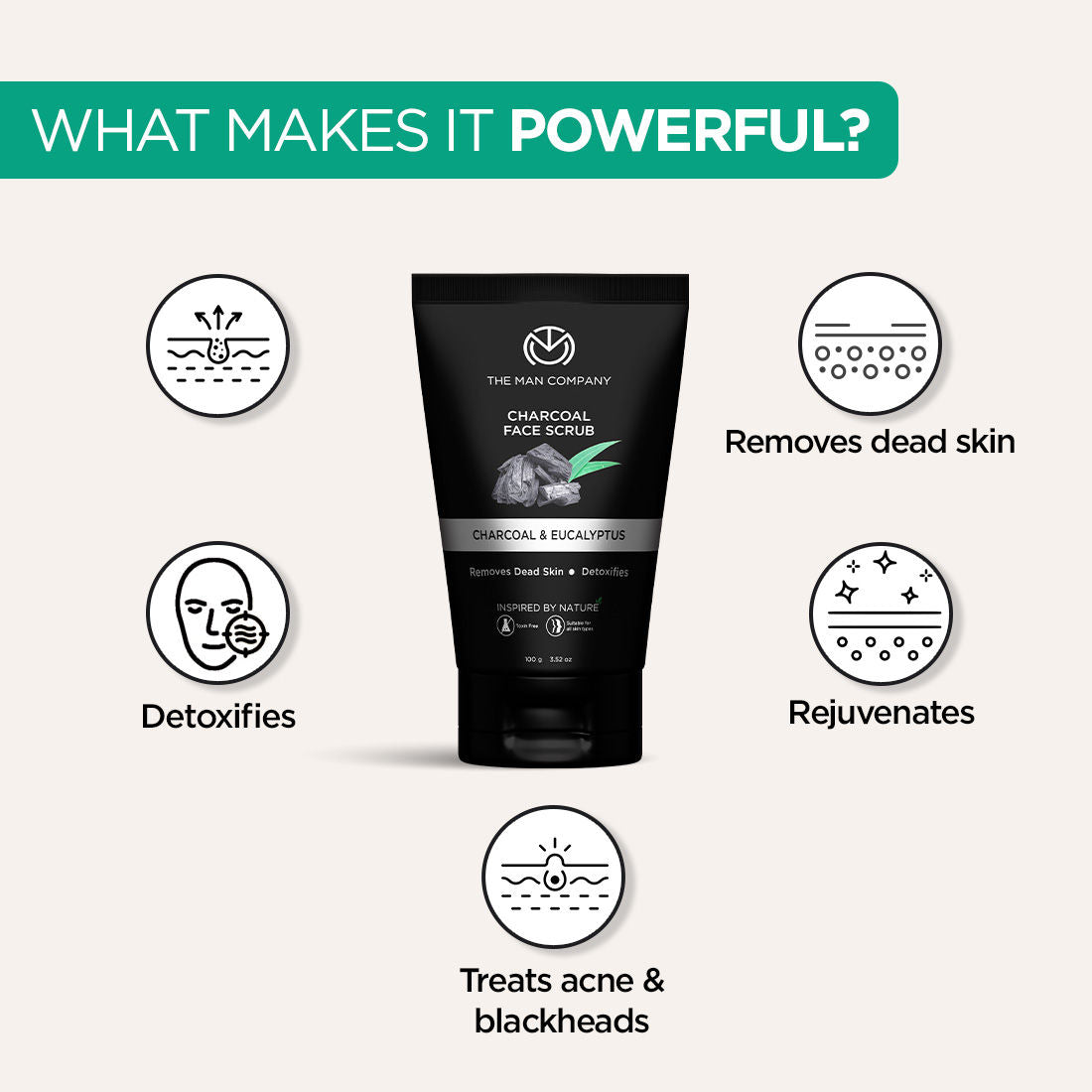 Charcoal Face Scrub With Lemongrass & Eucalyptus