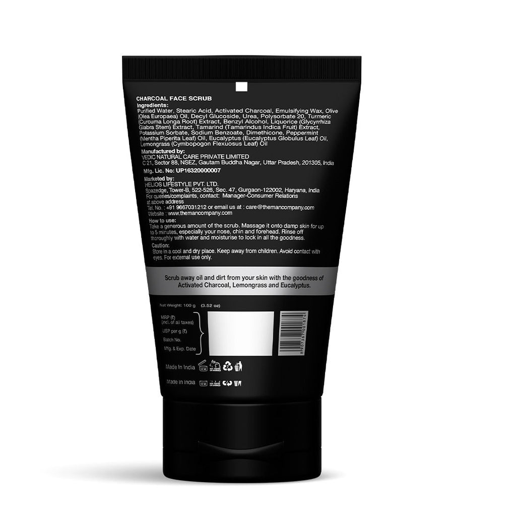 Charcoal Face Scrub With Lemongrass & Eucalyptus