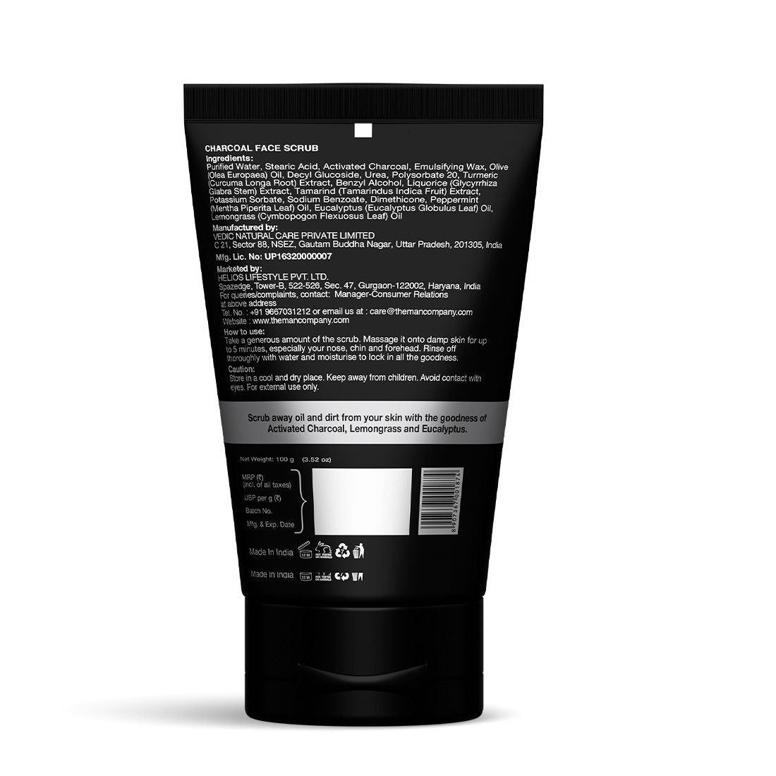Charcoal Face Scrub With Lemongrass & Eucalyptus