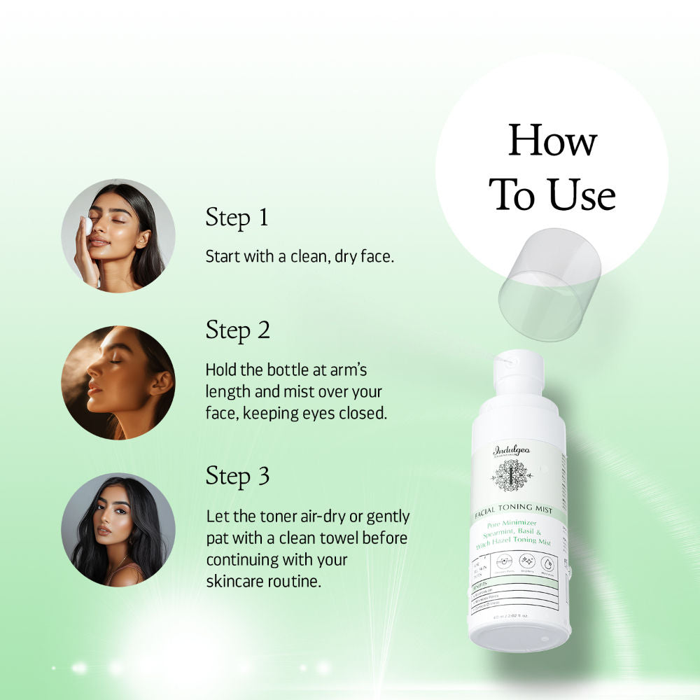 Pore Minimizer Spearmint Basil Witch Hazel Toning Mist/Toner For All Skin Types