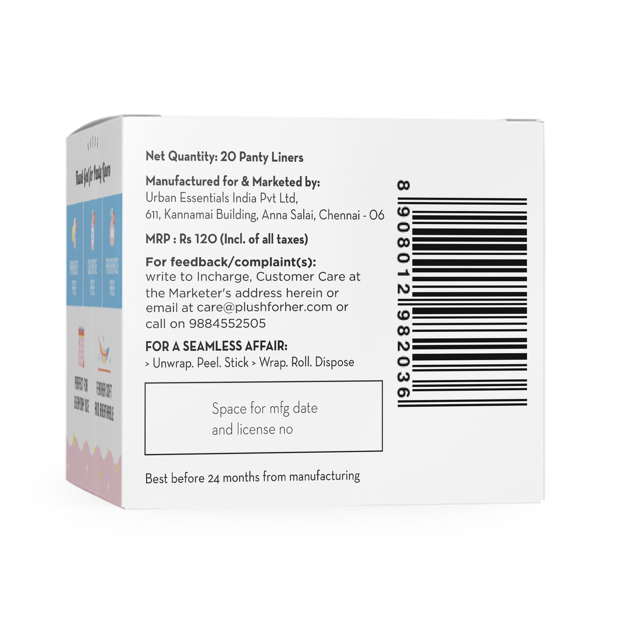 Everyday Panty Liners Ultra Soft No Fragrance & Paraben Free