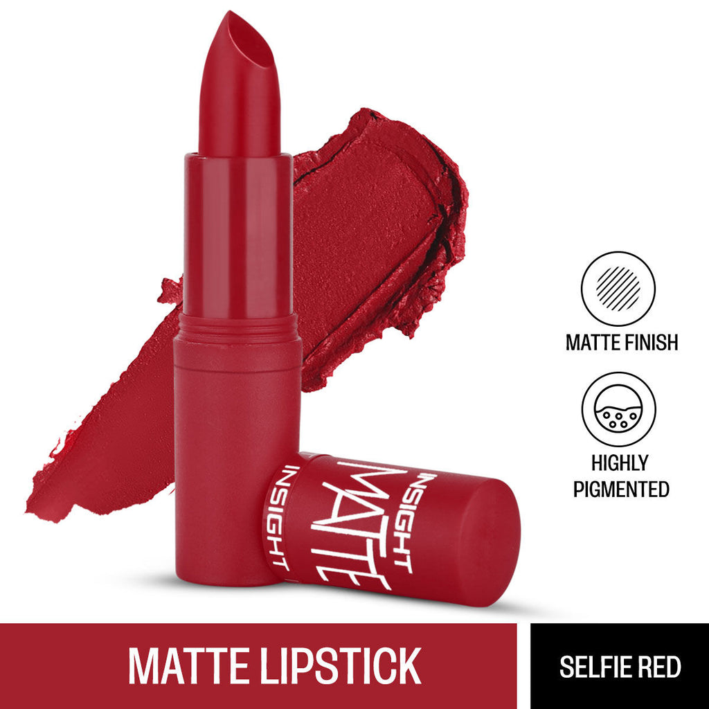Matte Lipstick, 1 Stroke Application, Long Lasting - A5 Selfie Red