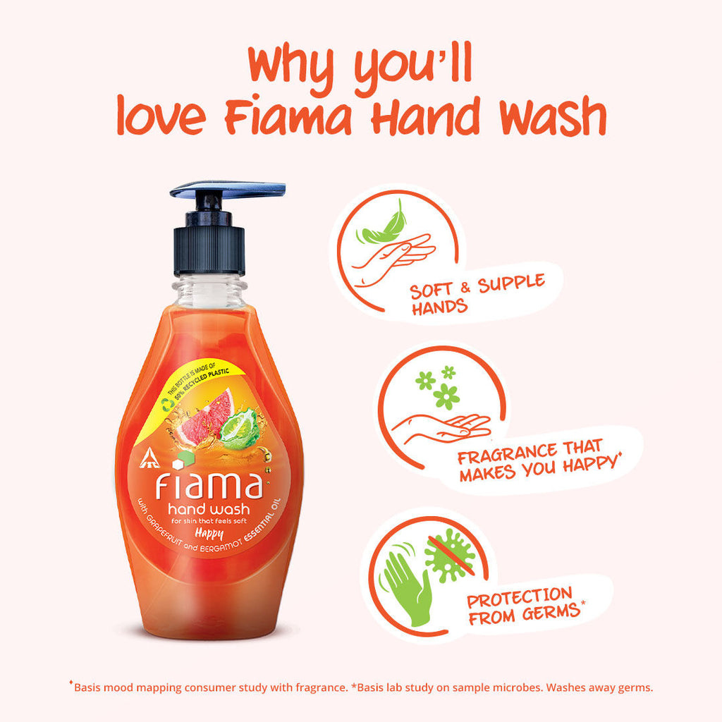 Happy Hand Wash, Grapefruit Oil & Bergamot Oil Extract Handwash For Soft And Supple Hands
