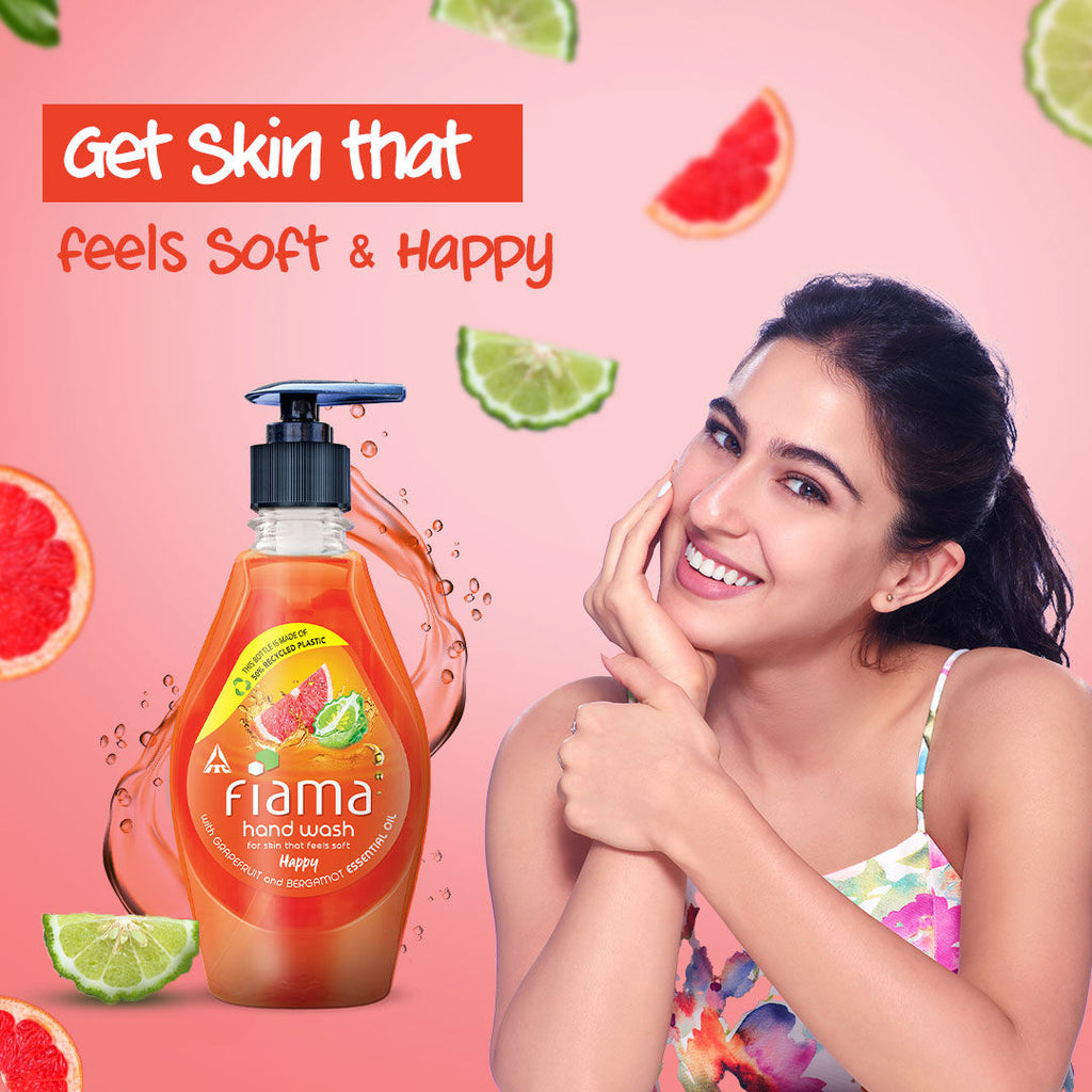 Happy Hand Wash, Grapefruit Oil & Bergamot Oil Extract Handwash For Soft And Supple Hands