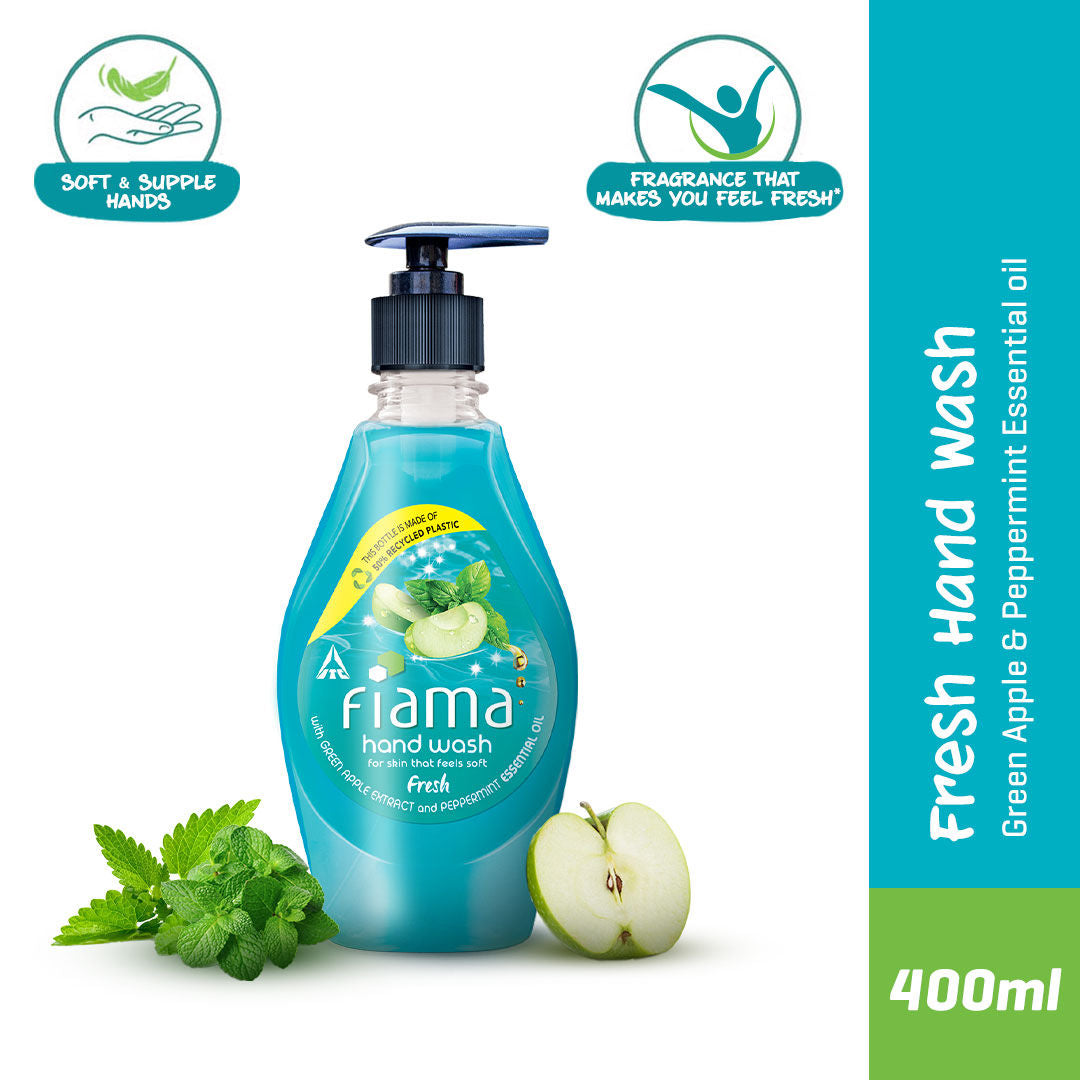 Fresh Hand Wash, Peppermint Oil & Green Apple Extract Handwash For Soft And Supple Hands