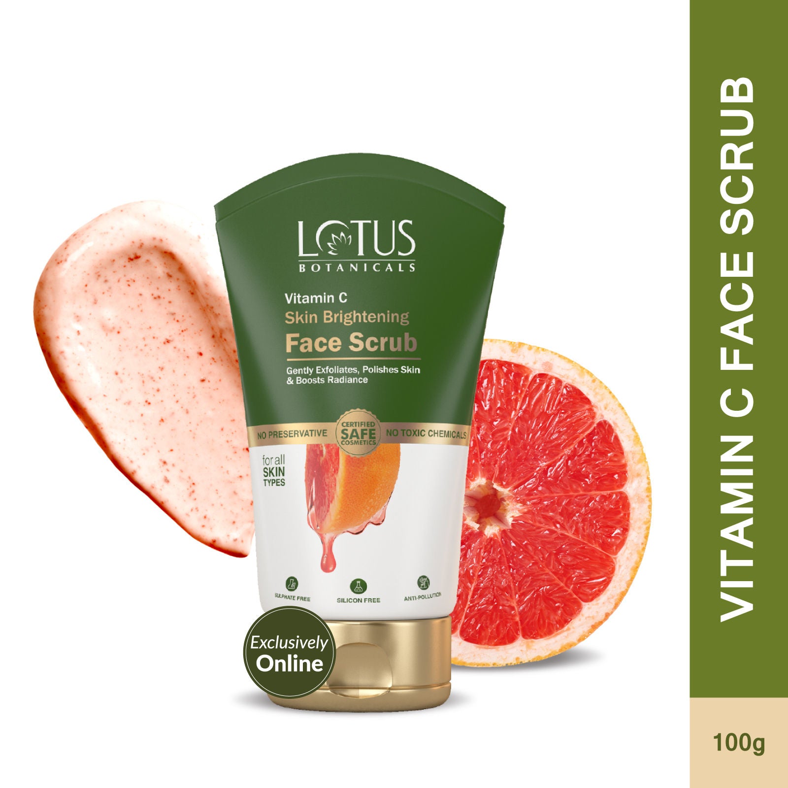 Vitamin C Skin Brightening Face Scrub|Gently Exfoliates Dead Skin|Chemical Free