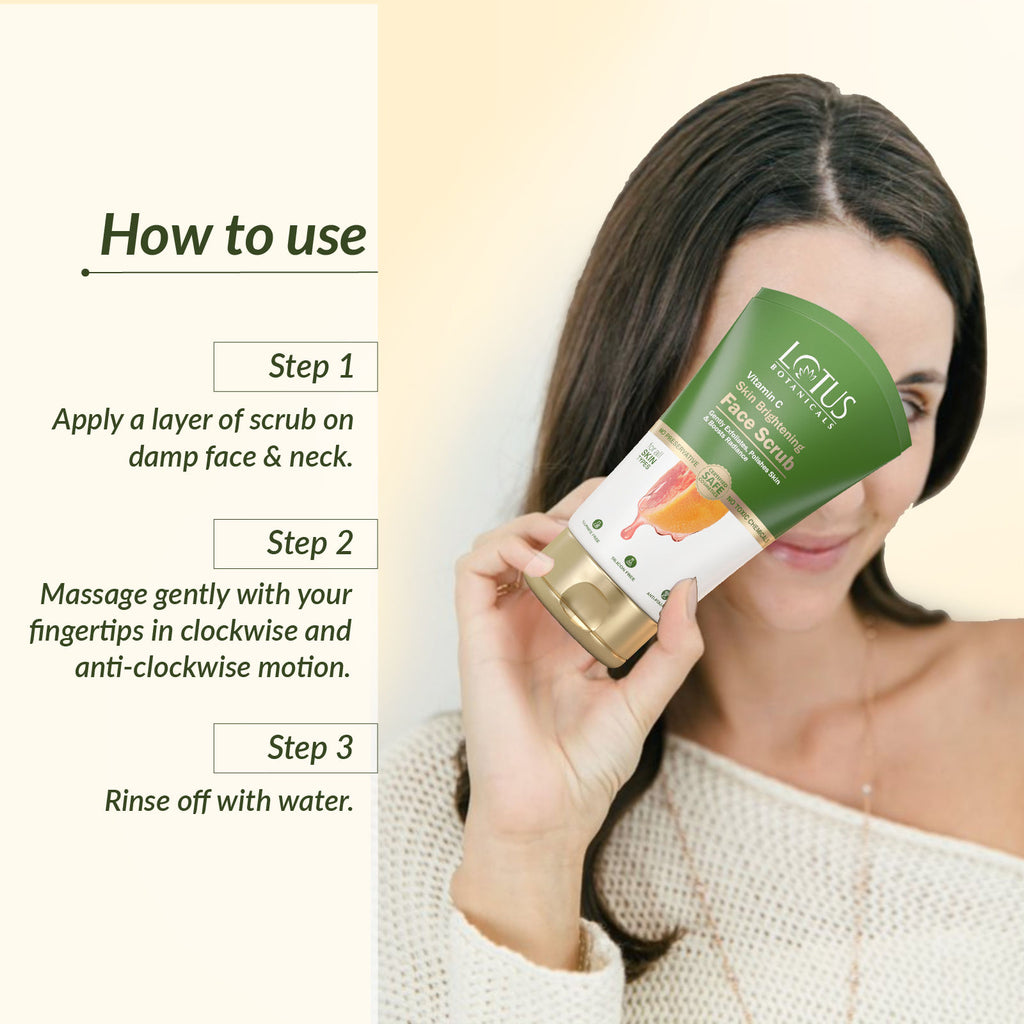 Vitamin C Skin Brightening Face Scrub|Gently Exfoliates Dead Skin|Chemical Free