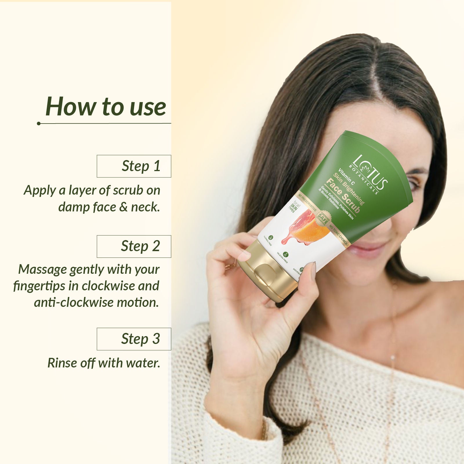 Vitamin C Skin Brightening Face Scrub|Gently Exfoliates Dead Skin|Chemical Free