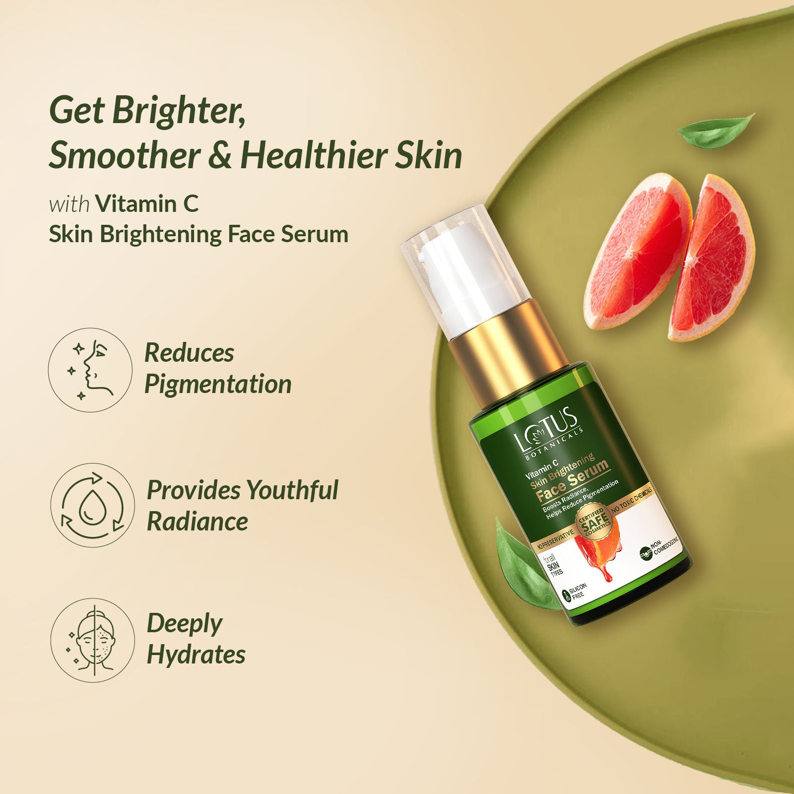 Vitamin C Skin Brightening Face Serum,Recovers And Repairs Dull Skin,Chemical Free