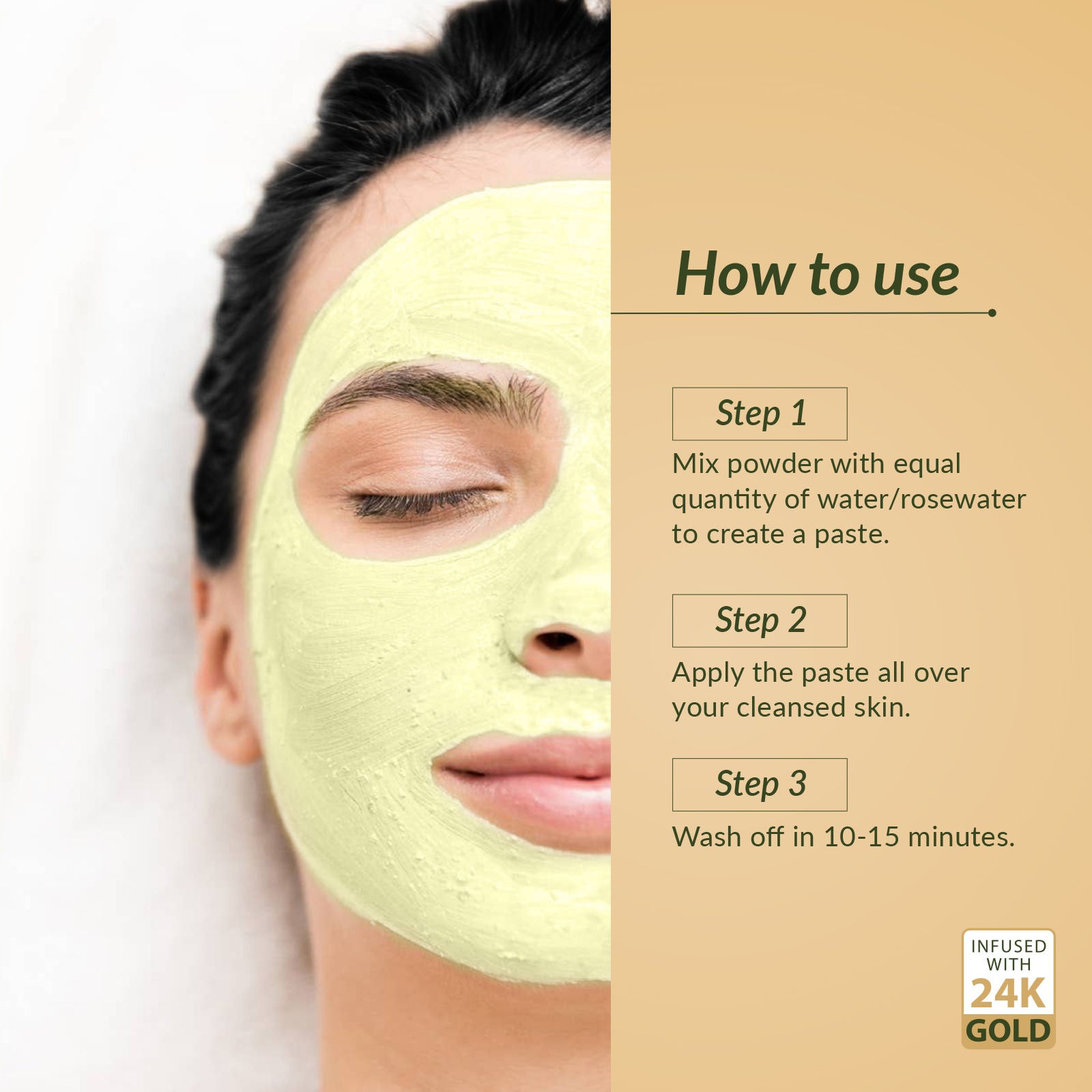 Ubtan De-Tan Radiance Face And Body Mask,Infused with 24K Gold,Reduce Skin Tanning