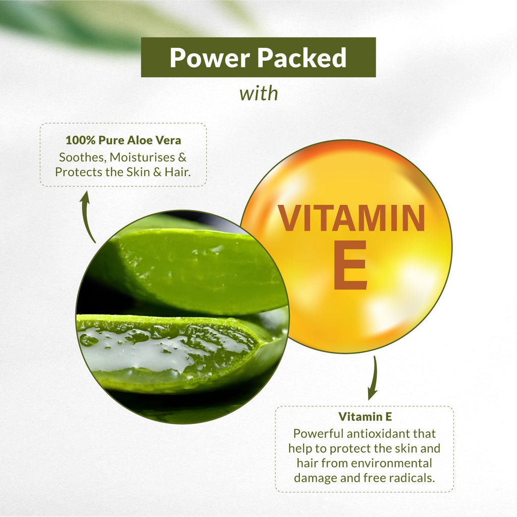 100% Pure AloeVera Gel with Vitamin E, Soothing Gel For Skin & Hair, All Skin Types