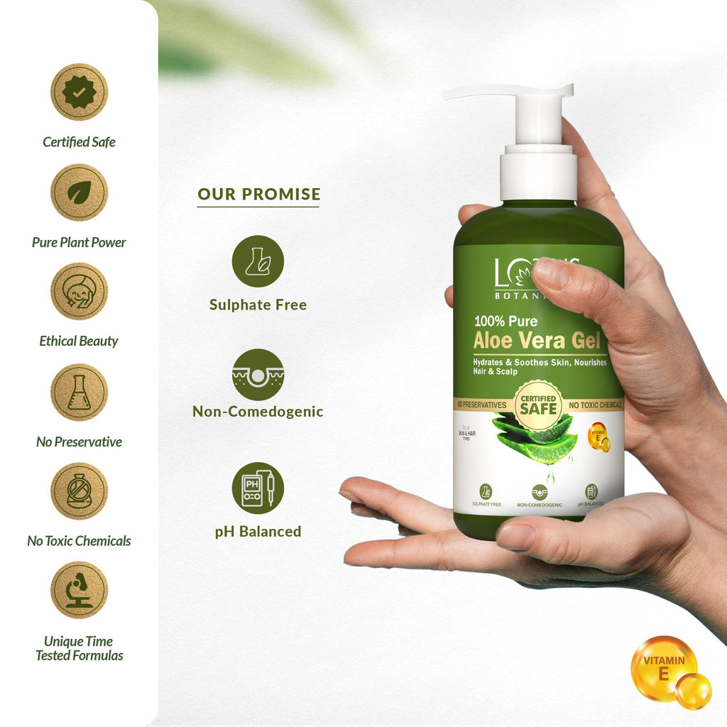 100% Pure AloeVera Gel with Vitamin E, Soothing Gel For Skin & Hair, All Skin Types