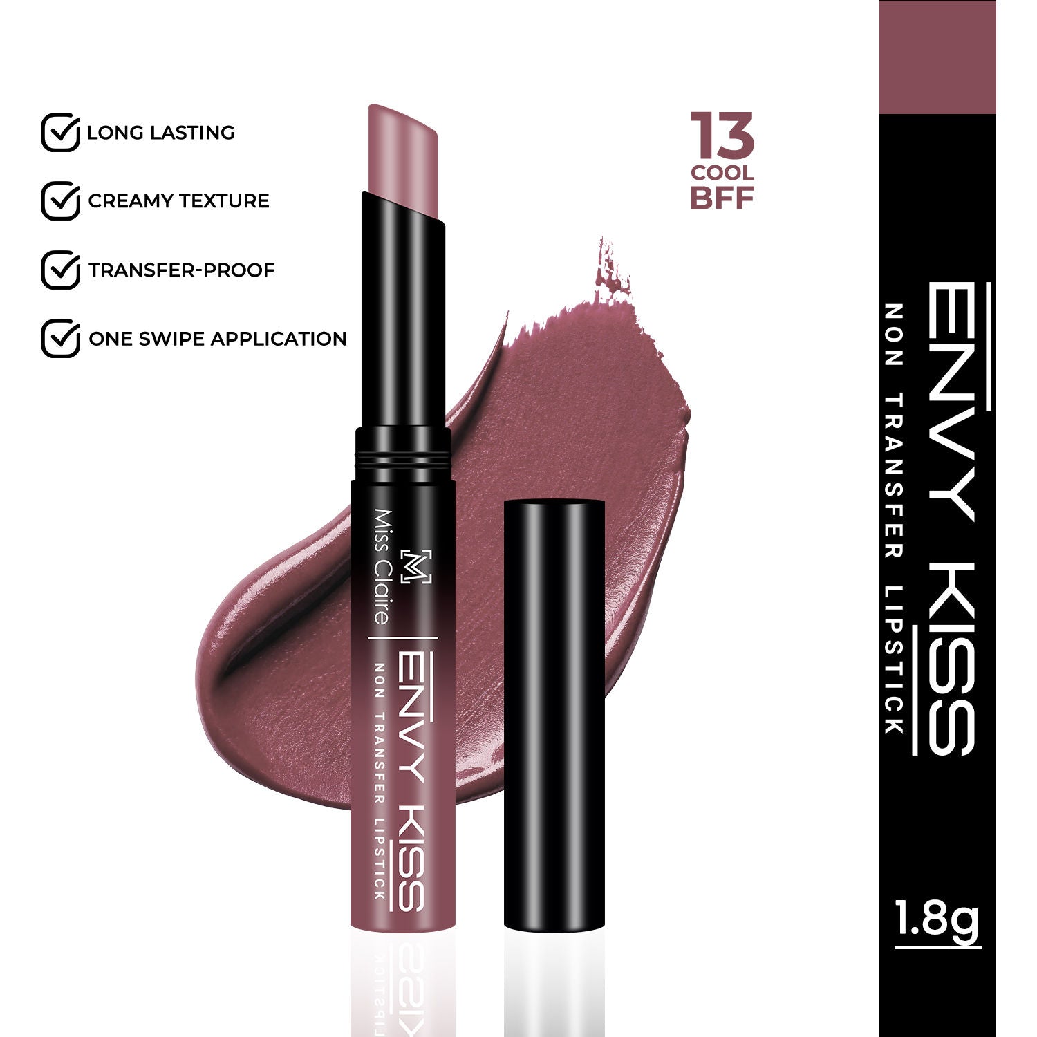 Envy Kiss Non Transfer Lipstick - 13 Cool Bff