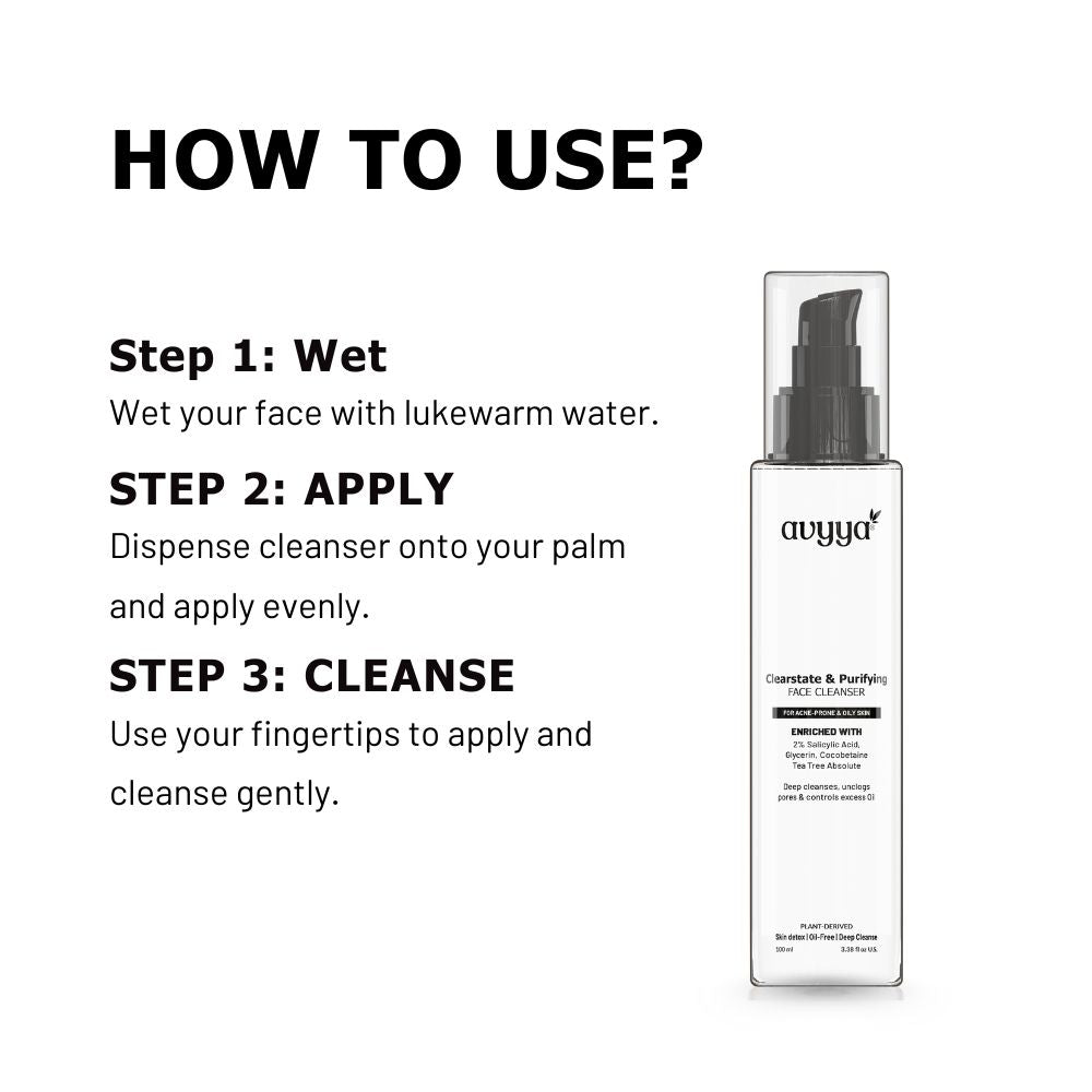 Clear State Face Cleanser with 2% Salicylic Acid, Tea Tree for Acne-Prone Oily Skin