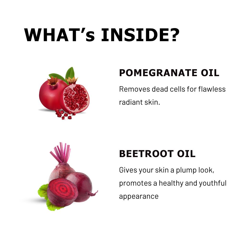Repair and Shine Face Mask with Pomegranate and Beetroot Oils for Tan, Dark Spots and Glow