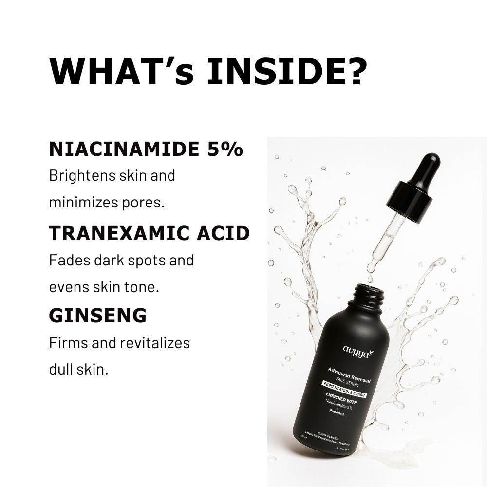 Advanced Renewal Face Serum with Ginseng and Niacinamide, Hydrates and Refreshes Skin