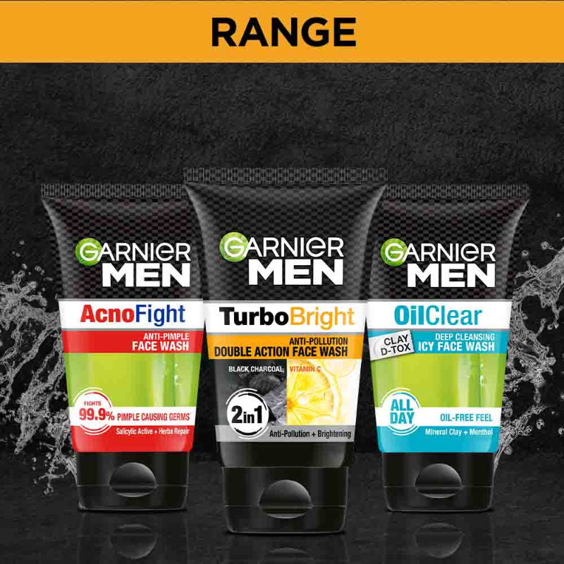 Men Turbo Bright Anti-Pollution Double Action Face Wash