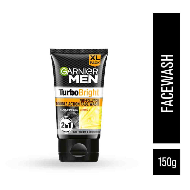 Men Turbo Bright Double Action Face Wash, Deep Cleansing Anti Pollution Face Wash