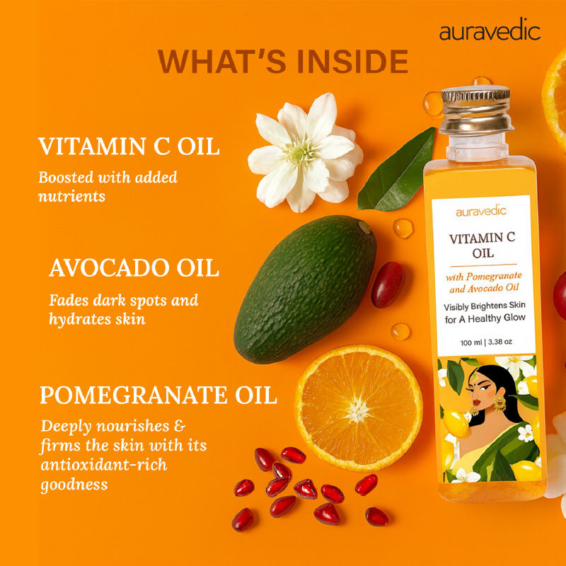 Vitamin C Oil with Vitamin C, Vitamin E Oil, Avocado Oil and Grapeseed Oil
