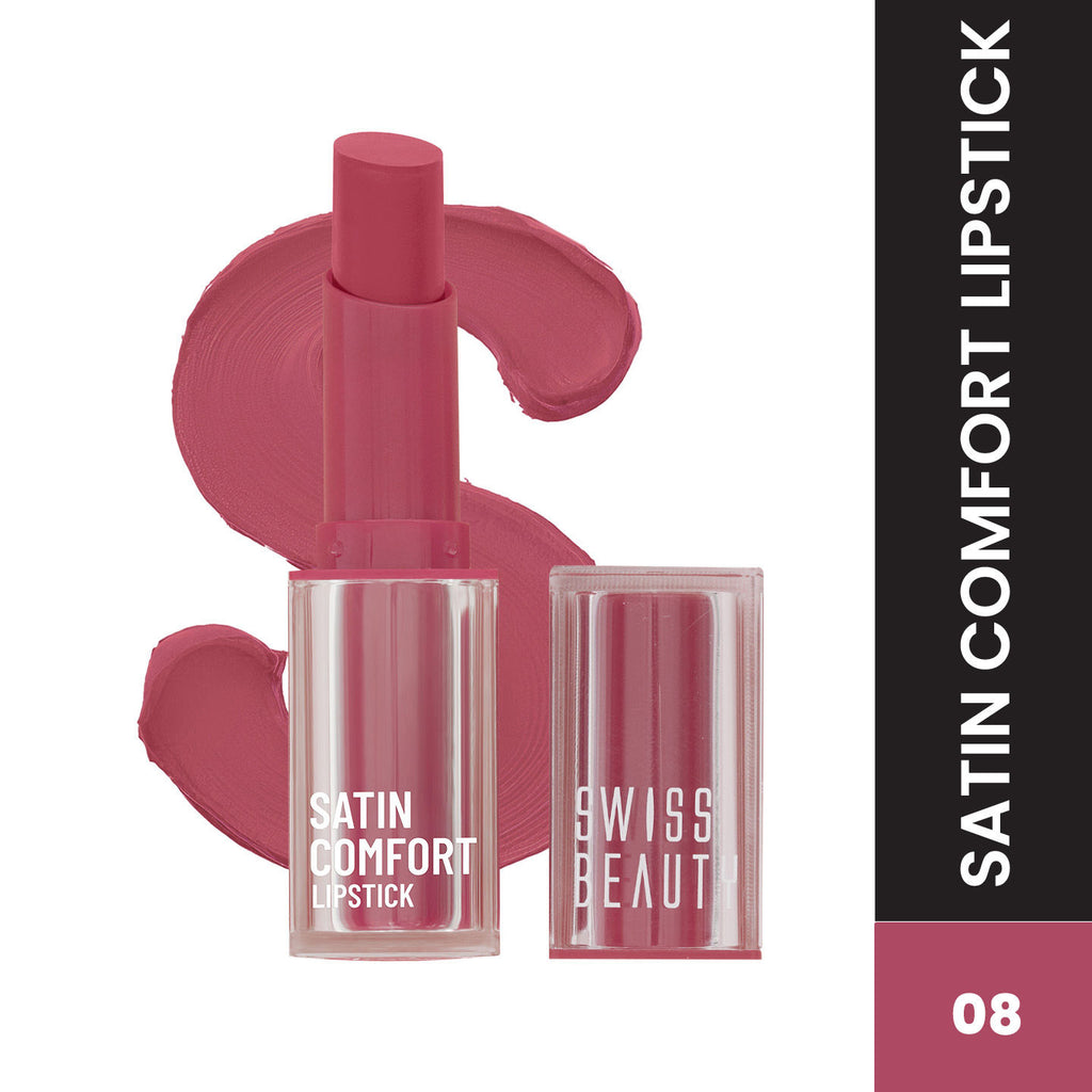 Satin Comfort Smooth Glide, Highly Pigmented , Ultra Hydrating Lipstick - 8 Salmon Pink