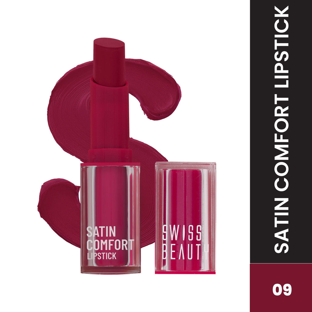 Satin Comfort Smooth Glide, Highly Pigmented , Ultra Hydrating Lipstick - 9 Cherry Blossom