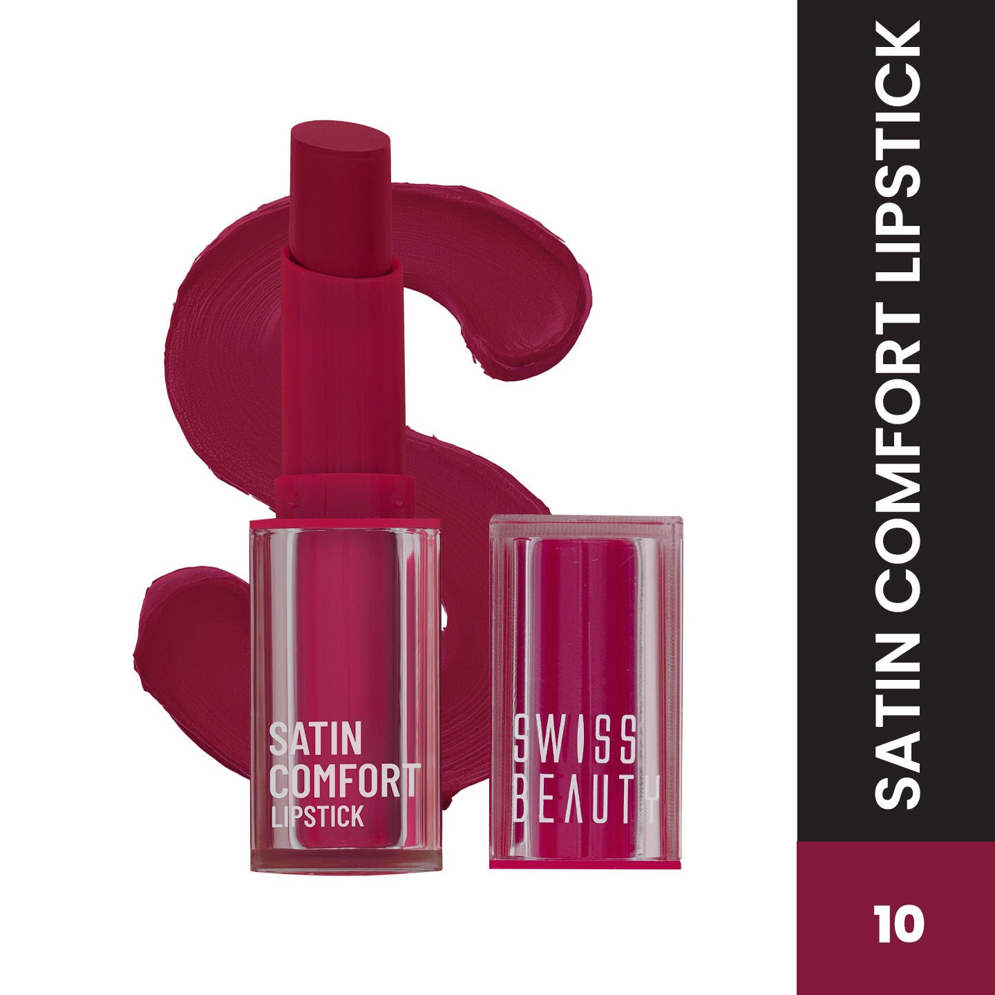 Satin Comfort Smooth Glide, Highly Pigmented , Ultra Hydrating Lipstick - 10 Wine Dine