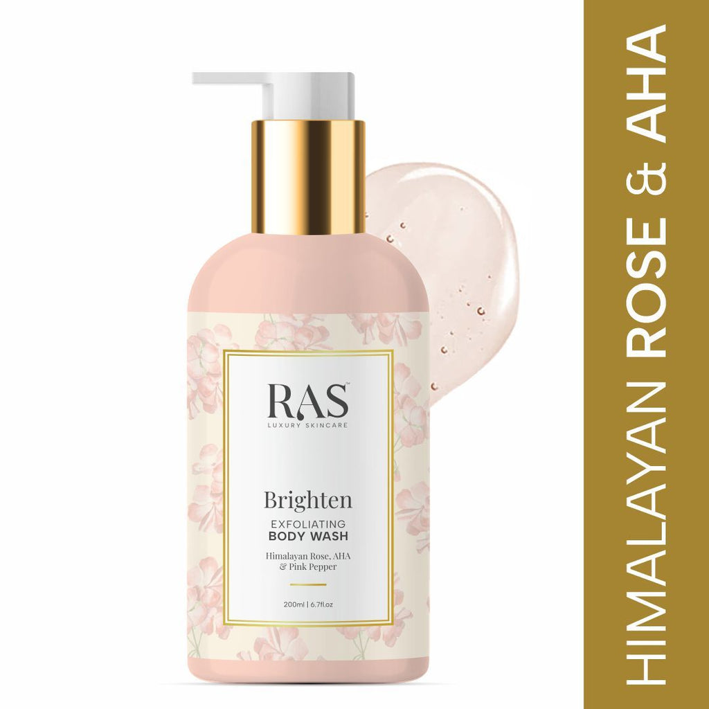 Brighten Exfoliating Aha Body Wash With Himalyan Rose & Pink Pepper - Sulphate Free